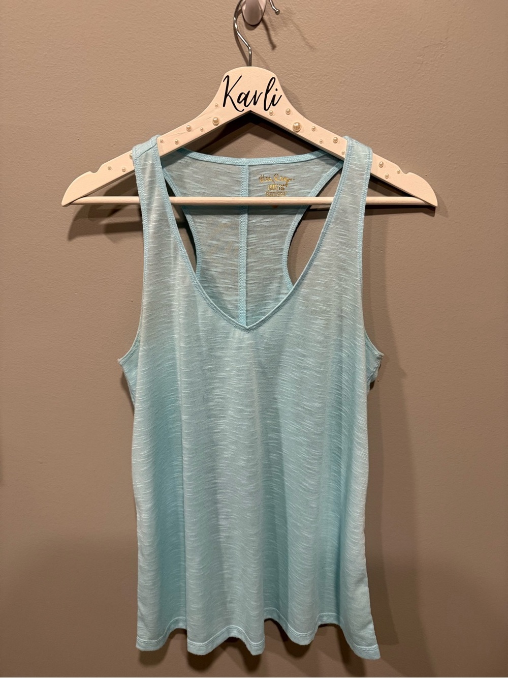 Lilly Pulitzer Pale Aqua V-Neck Racerback Tank